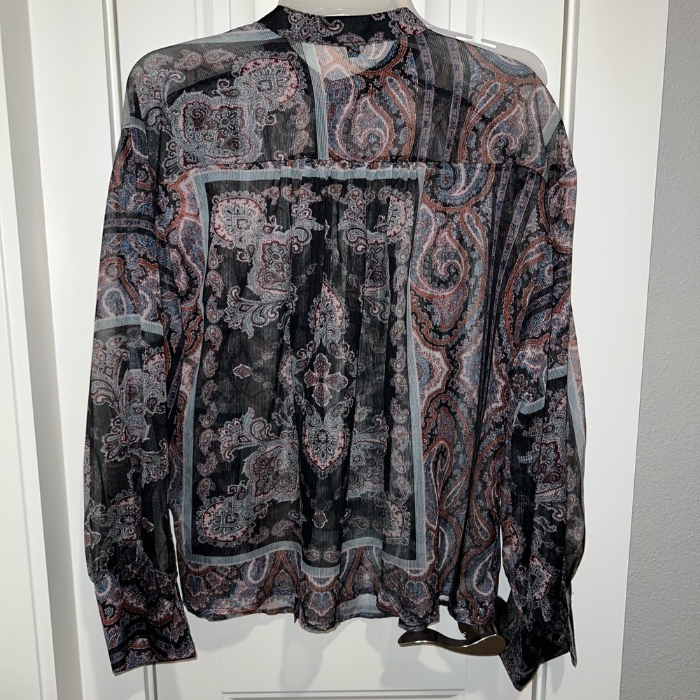 Sheer Button Up Blouse - Picture 3 of 4
